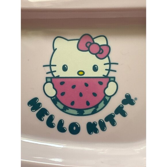 Hello Kitty Pink Divided Kids Plate BPA-Free Plastic Dishwasher Safe - Picture 2 of 3